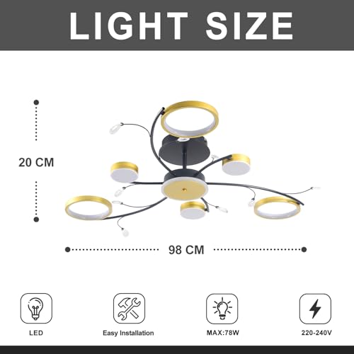 Lustre plafonnier LED télécommandé à intensité variable - 2