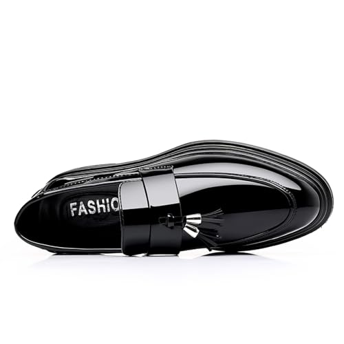 Men's Casual Driving Shoes Patent Leather Tassel Loafers Non-Slip Penny Formal Tuxedo Shoes Business Party Leather Shoes4