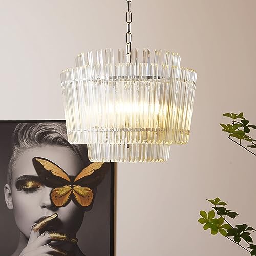 Plafonnier rond en verre de prestige lustre suspendu géométrique 40cm - 6