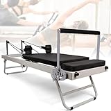 XCSCUK Reformador de Pilates, Equipo de Ejercicio de Yoga para Entrenamiento de Fuerza Plegable, Fuerza Ajustable, Adecuado para Estudio, hogar (B)