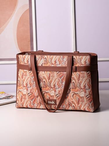 Image of ZOUK Urban Escape Bag | Stylish Vegan with Laptop Compartment, Trolley Sleeve & Anti-Theft Pocket |