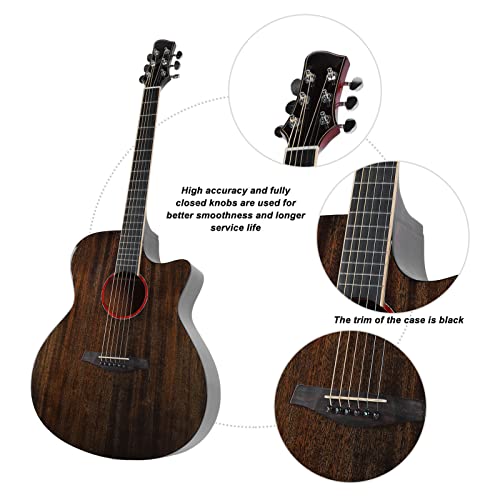 Pack de démarrage pour guitare folk pour débutant, forte puissance de pénétration, longue durée de vie, belle texture, guitare acoustique, palissandre indien, miroir amélioré(Couleur rétro) - Les Beatles, Paul McCartney, John Lennon, RIngo Starr, George Harrison Pack de démarrage pour guitare folk pour débutant, forte puissance de pénétration, longue durée de vie, belle texture, guitare acoustique, palissandre indien, miroir amélioré(Couleur rétro) – Image 3