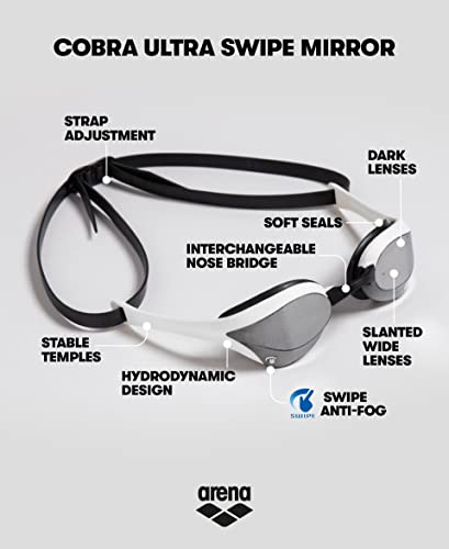 Image of ARENA Unisex Cobra Ultra Swipe Racing Swim Goggles Anti-fog Technology Polycarbonate Hard Lens