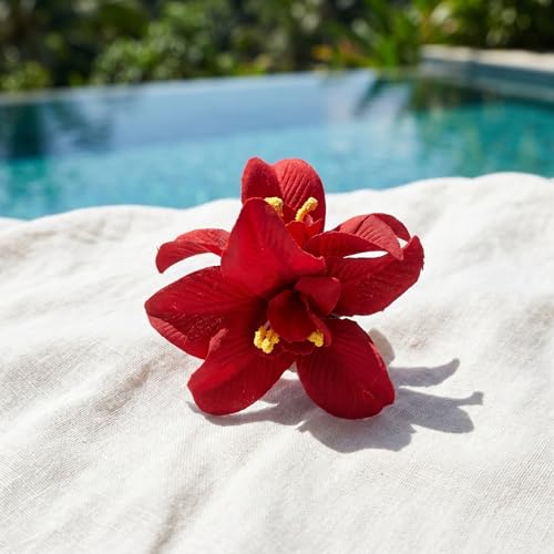 Set de 6 pinzas para cabello con flores artificiales miniatura 2