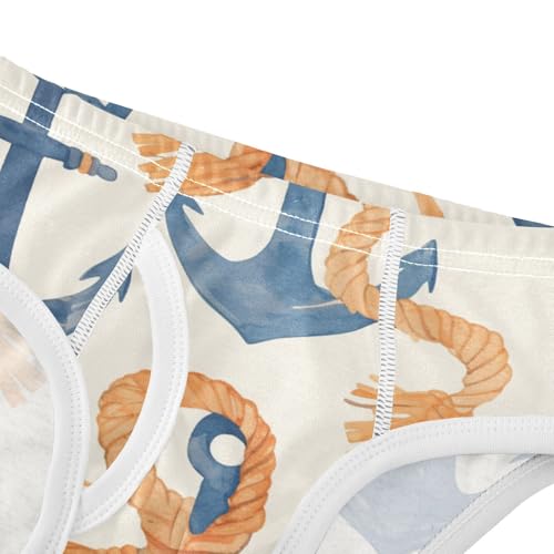 KLL Navy Blue Striped Rope and Ocean Watercolor Toddler Boy Cotton Underwear Breathable Children Panties4