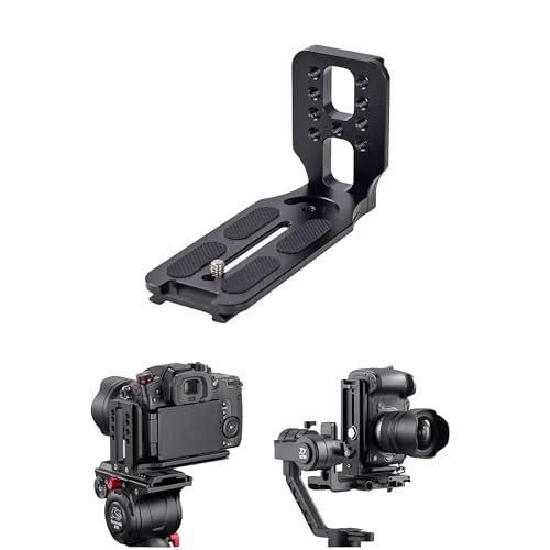 Image of GetZget Base Mount for DSLR Camera - L-Shaped Vertical & Horizontal Quick Release Plate, Compatible with DJI Ronin RS 4, RS 3, RS 2, RSC Gimbal, Sony & Canon Cameras & Tripod Accessories