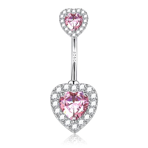 Sllaiss Piercing para ombligo de plata de ley 925 con forma de co...