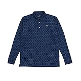 [Arnold Palmer] [アーノルドパーマー] ゴルフウェア ポロシャツ 長袖 メンズ プリントストレッチ長袖ポロ AP220202E12 コガラNV 2XO