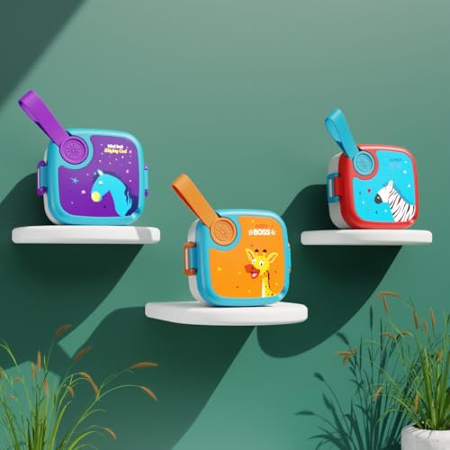 Image of Darkpyro Colorful Kids Bento Lunch Box Set with Compartments | BPA-Free, Microwave & Dishwasher Safe, Includes Utensils and Cute Lid Design | Ideal for School & Travel Meals - Purple