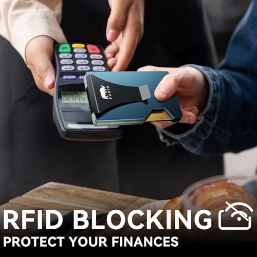 Minimalist Card Wallet for Men Slim: Rfid Metal Wallet with Money Clip Credit Card Holder - Gift for Man Husband at Anniversay Brithday3