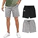 Comdecevis Men's Shorts Casual 2 Pack Fashion Drawstring Summer Beach Stretch Waist Twill Chino Golf Cargo Shorts with Pockets 8 Inch Inseam Short for Men, US40,2XL,Black&Gray