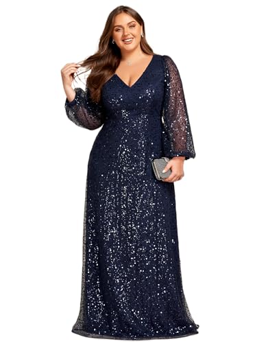 Robe de soirée trapèze bleu marine raffinée en tulle scintillant de haute qualité