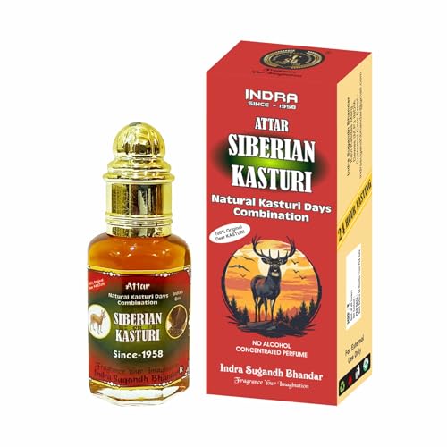 INDRA SUGANDH BHANDAR Oil Attar For Men|Women Siberian Kasturi Divine Musk Long Lasting Fragrance 12Ml Rollon Pack