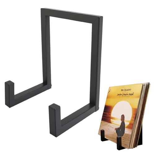 CAINCAY Vinyl Schallplattenhalter und Präsentationsständer Metall Schallplattenständer Hängeregal Bodenmontage Aufbewahrung und Präsentation für Schallplatten Dekoration Geschenk