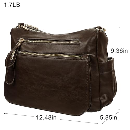 KOGTLA Women's Crossbody Shoulder Bag Roomy Multi Pockets Purse Handbag Travel Satchel Hobo Messenger Bag4
