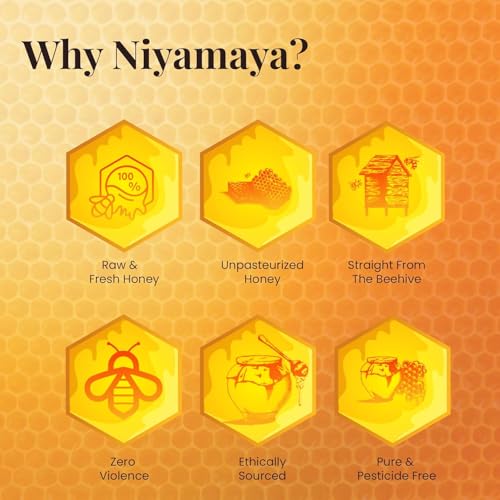 NIYAMAYA Van Tulsi Honey 1 kg 100% Pure Natural Honey | Unprocessed Honey Raw Organic, Single Origin Basil Honey, Chemical Free, No Sugar, No Adulteration