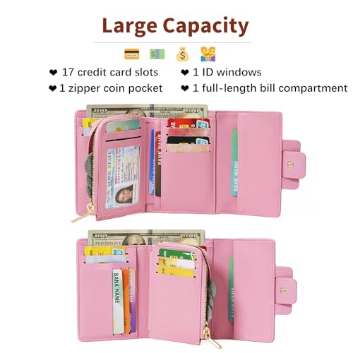 Image of Wallet Women Ladies Card Purse Small Billfold with Zipper Coin Pocket