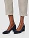 find. Round Toe Block Heel Leather Court Zapatos de Tacón, Azul Navy,...