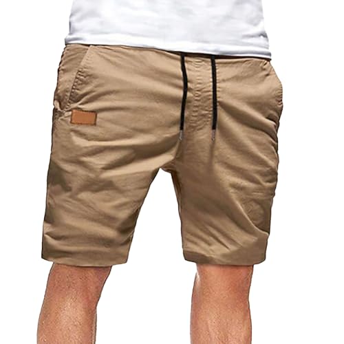 Shorts cargo para hombre con cintura elástica y cordón miniatura 1