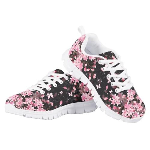 ORGYPET Toddler Sneakers Size 3 Cute Pink Floral Running Shoes Breathable Soft Cozy Tennis Sneaker Lightweight Trendy Summer Athletic Shoes