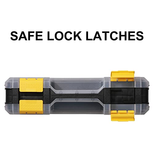 Mayouko Double Side Tools Organizer, Customizable Removable Plastic Dividers, Hardware Box Storage, Small Parts Organizer, 34-Compartment, Black/Yellow