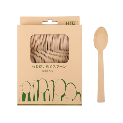 HTB 使い捨てスプーン 天然竹製 50本入り アウトドア 使い捨て食器 エコ素材 サステナブル SDGs 脱プラ HTB-BS50