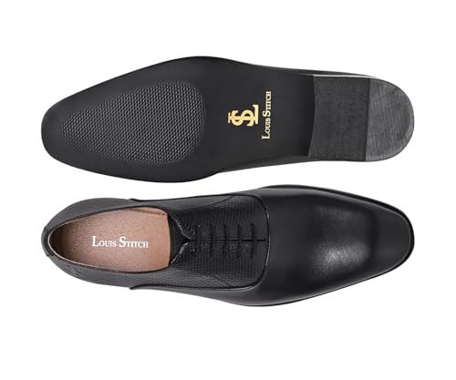 Image of LOUIS STITCH Men's Italian Crust Leather Derby Shoes| Formal Lace-Up Shoes for Men | Perfect for Business, Formal & Parties | LSVX-EUPLDY