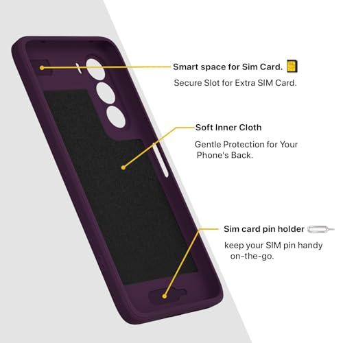 Image of Hupshy Back Cover for OnePlus Nord CE 6 Lite 5G Soft Matte Silicone Mag-Safe Design (Mag-Safe Not Support) Camera Protection | Slim Fit Bumper Cover (Purple)