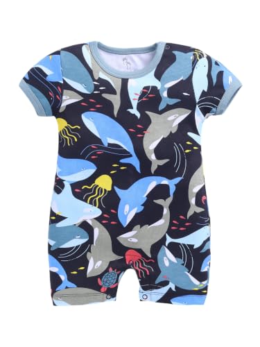 Image of BABYGO Baby Half Sleeve Rompers 100% Cotton for New Born Baby|Daily Suits for Baby Boys & Girls| 0-3M| 3-6M|6-9M|Onesies| Infant Clothes | Pack of 1