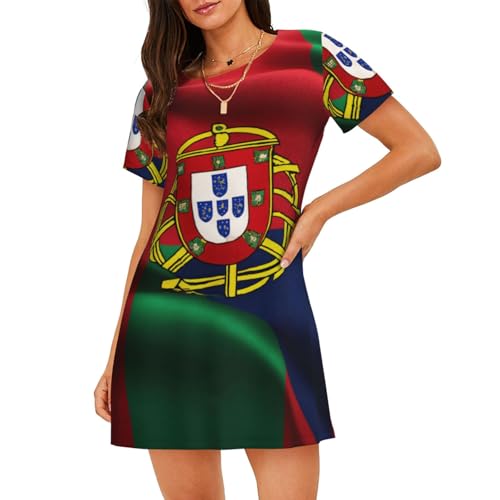 Chemise de nuit fraîcheur contre les nuits chaudes motif Portugal femme