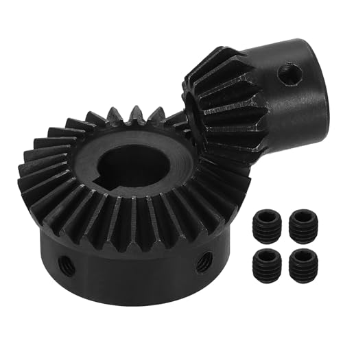 Image of uxcell 2Pcs Tapered Bevel Gears Set, 1.5 Mod 1:2 (15T /30T) Harden Steel Straight Bevel Gear, 90 Degree Steering Motor Gears, (8 /14mm Shaft Hole with Keyway)