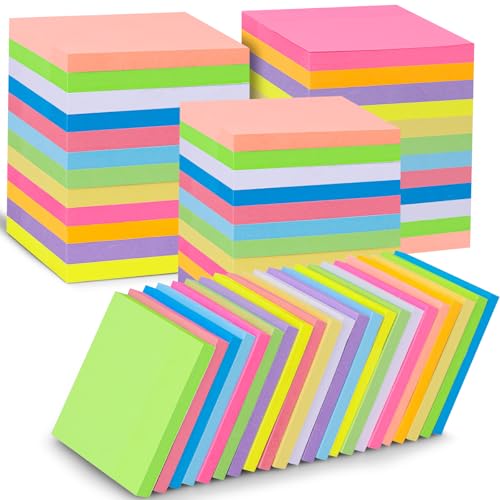 Image of 36 PCS Sticky Notes Bulk 3x3 Inch 12 Colors Colorful Memo Pads