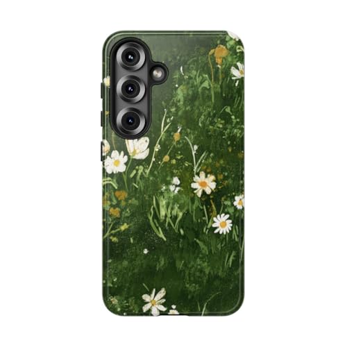 Coque rigide brillante Samsung S25 protection anti-choc fleurs