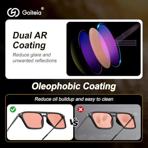 Image of Goiteia FL-Rose Migraine Glasses,Blocks 480-520 nm Light, Light Sensitivity Glasses for Fluorescent LED Glare,Photophobia