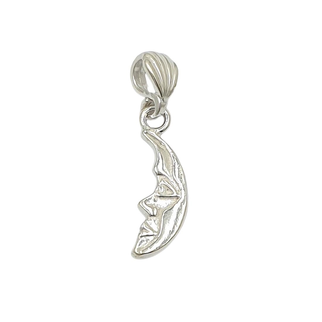 Pure Chandi/Silver Tiny Crescent Moon Face Charm Half Moon with Face Charm Pendant/Locket-image-21
