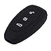 AndyGo Silicone Smart Key Cover Protector Holder Fit for Ford Mondeo Focus 3 MK3 ST Kuga Fiesta Escape Ecosport Titanium 3 Buttons Black