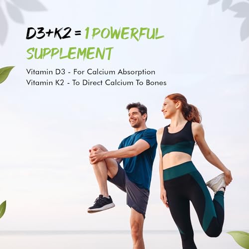 Sprowt Vitamin D3 400 IU + K2 as MK7 Supplement 30 Tablets| Supports Stronger Immunity & Bone & Heart Health | Healthy Heart For Men And Women