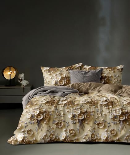 Image of Home 7D Print Fast Colour 210TC Cotton Bedsheet with Pillow Cover for Double Bed, King Size (Multicolor: 22)