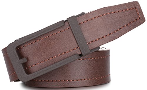Image of Marino Men's Comfort Click Ratchet Belt Casual Leather Belt for Men - Automatic Linxx Buckle, 1 3 /8 inch Wide - Elegant Gift Box