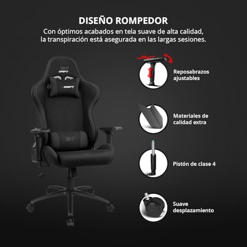 Silla de tela transpirable Drift DR110 con pistón clase 4 6