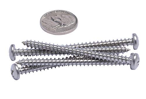 Tornillo para madera Bolt Dropper #10 X 2-1/2" cabeza pan Phillips, acero inoxidable 18-8 (304), paquete de 25 piezas miniatura 3