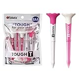 Tabata(タバタ) ゴルフ 折れにくい丈夫なティー ボールが乗せやすい 高さガイド付き ゴルフ規則適合 日本製 タフティー 全長80ｍｍ/ティーアップ高さ40mm ピンク ホワイト GV1424 80 B