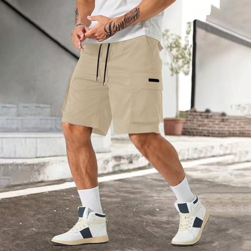 Mens Cargo Shorts Lightweight Stretch Hiking Short Gym Casual Shorts Elastic Waistband 6 Pockets4