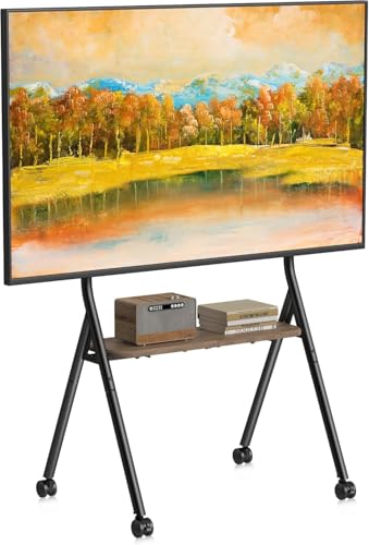 XINLEI Caballete rodante para TV de 32 a 80 pulgadas de hasta 55 kg, carrito de TV portátil móvil con ruedas minimalista para oficina en casa, sala de estar, máximo 600 x 400 mm, VESA, negro ML5CM