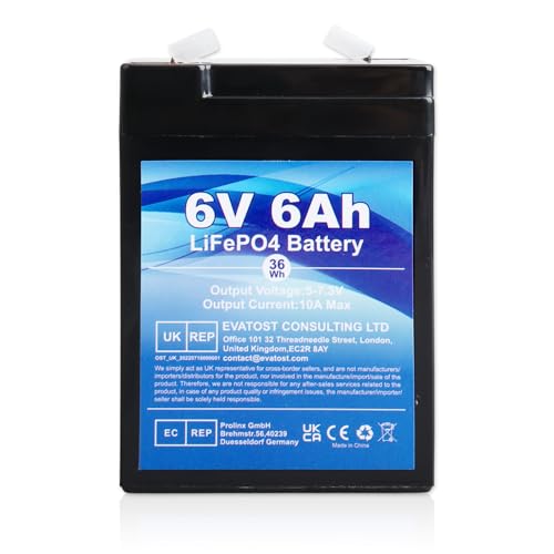 Batería recargable LiFePO4 de 6V 6Ah con protección BMS, batería LiFePO4 para iluminación de emergencia, coches de juguete para niños, camping, lanchas motoras, paneles solares, bicicletas eléctricas,