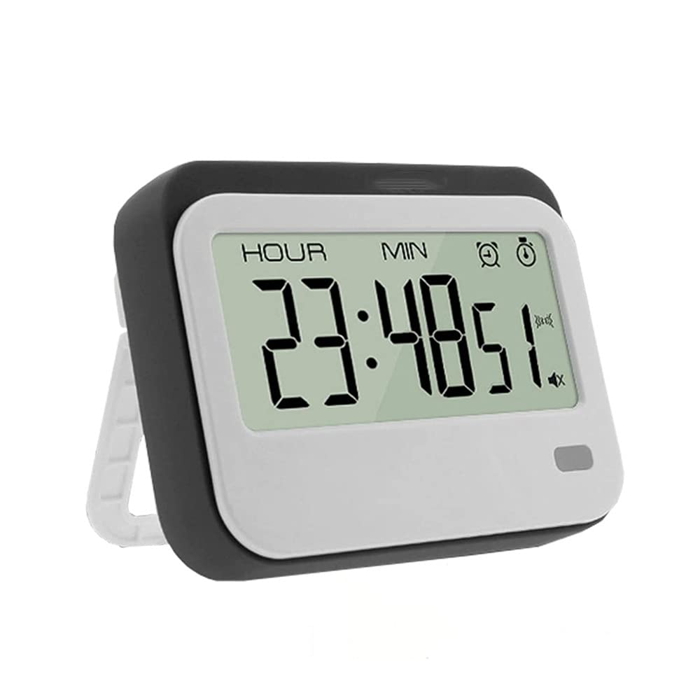 Temporizador de Cocina, Temporizador Digital de Cuenta Regresiva para Cocina, Kit Temporizador de Cocina con Alarma, Temporizador Digital de 12/24 Horas, Soporte retráctil, Pantalla LCD Grande.
