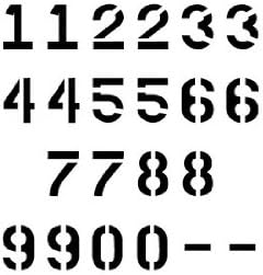 Number Stencil Set | 3 inch Parking Lot Font | 10 mil | Paint Stencils for Pavement and Wall Signs