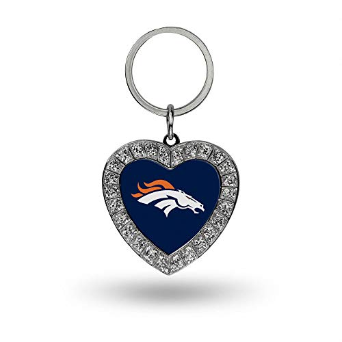 Image of Rico Industries NFL Football Rhinestone Heart Keychain - Great Accessory