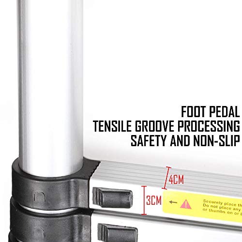 Bowoshen Telescoping Ladder 12.5ft Aluminum Telescopic Extension Multi Purpose Steps Non-Slip 330 lbs Capacity for Indoor Outdoor Work