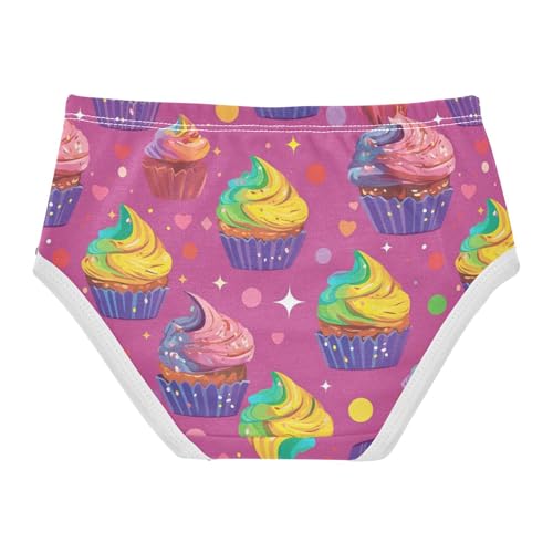 Wusikd Rainbow Cupcakes Girls' Underwear Cotton Girls Briefs Soft Toddler Underwear 2T2
